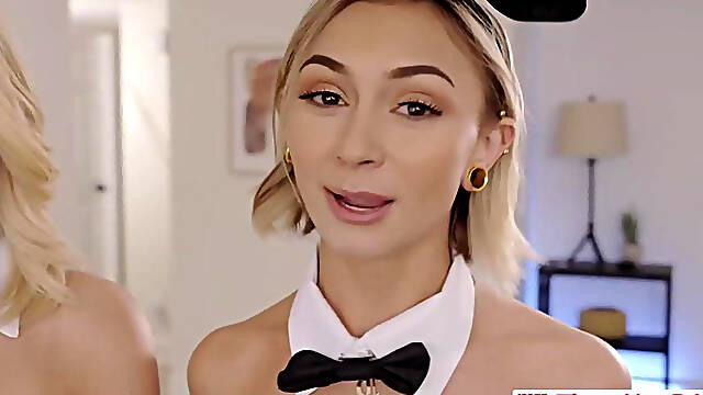 Horny Bunnies Scarlet Skies, Madison Summers & Chloe Temple Devour Stepbros BIG Carrot