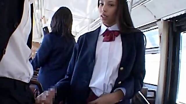 Sexy babe fucked in public train