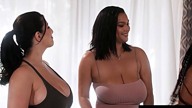 Sensual Masseuse Cali Sweets Lures Busty Duo Sarah Arabic And Ashlyn Peaks Into Steamy