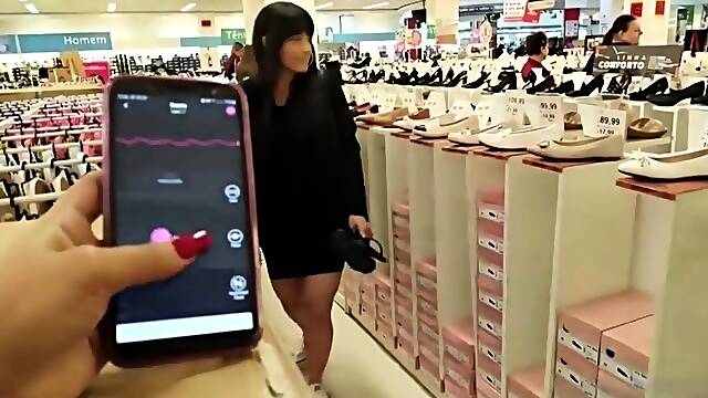 Cute amateur teen made to cum hard and often in public