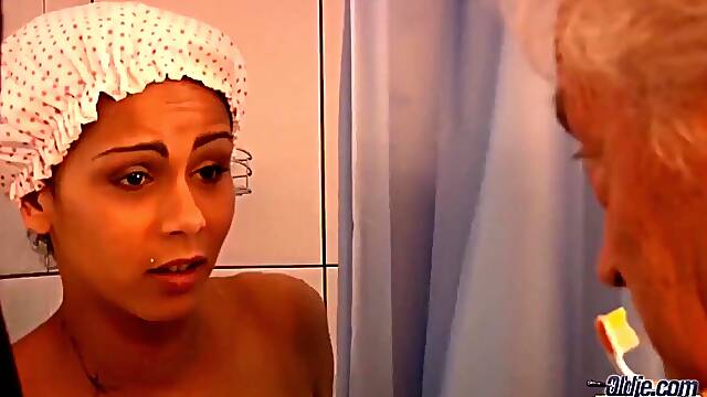 Grandpa And Maid Shower Sex Mexican