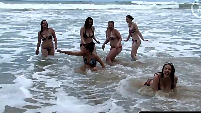 Girls Out West - Nasty lesbian orgy at the beach
