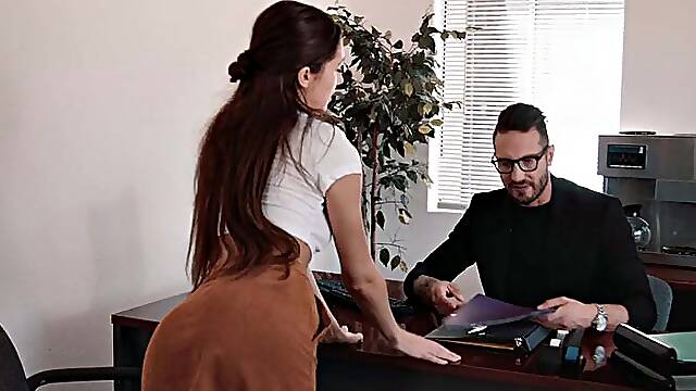 Maya Woulfe seduces professor Quinton James with a deep oral session and hard fuck