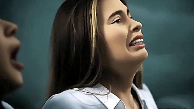 Three hot SLUTS get fucked by a big monster tentacle