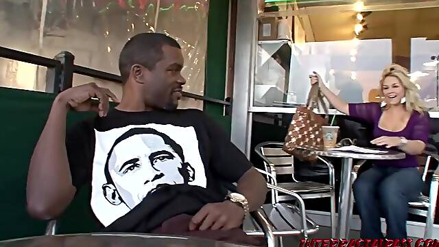 Sarah Vandella has hooked up with a black dude, just to feel that cock inside her