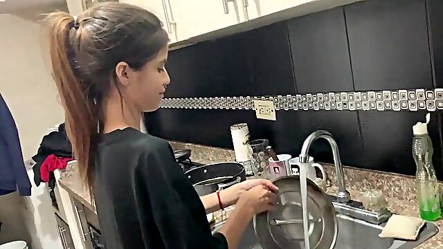 Youthful stepsister is doing grooming, sexually excited stepsister gives me her rich vagina.