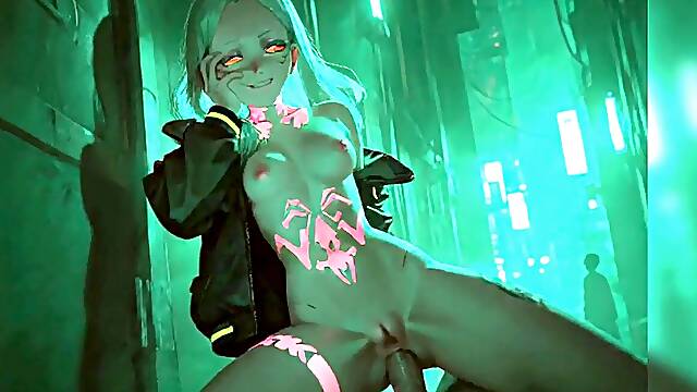 Anime Hentai 3D Rebecca Cyberpunk a very horny 20 year elderly has a naughty thing about plumbing in the street and fucking big dicks