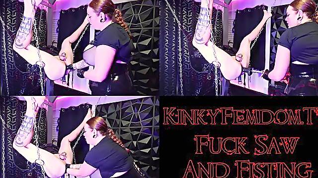 Fuck Saw and Double Fisting @mazmorbidfetish #femdom #latex #fisting