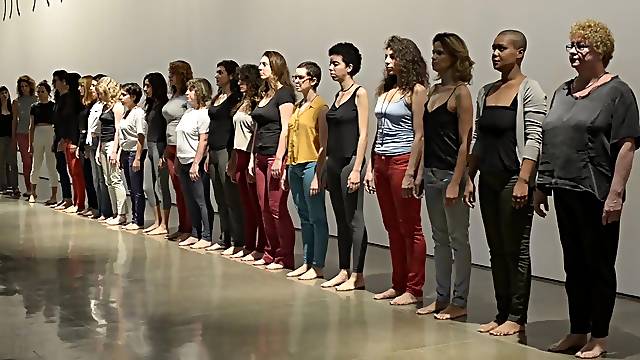 Pissing standing crowd