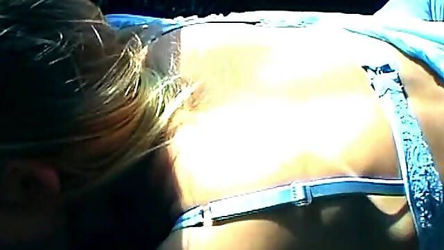 Blonde Sucks Cock and Shows Wet Pussy in Car