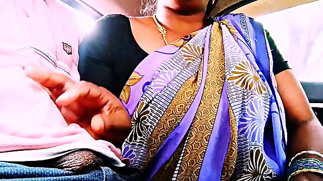 Stepmom and stepson car sex outdoor fucking. Telugu dirty talks.